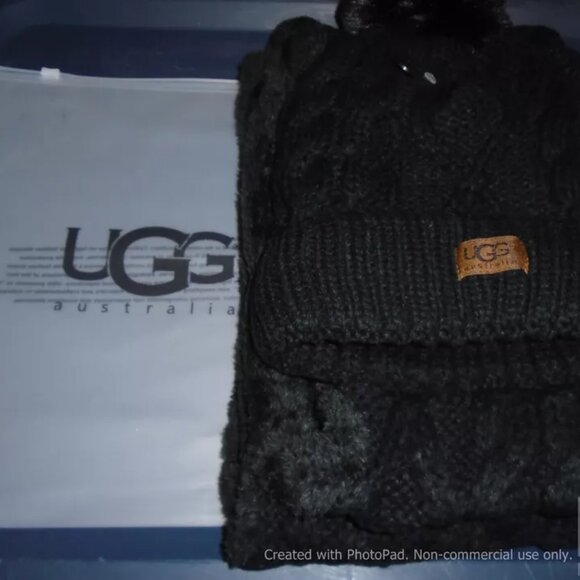 UGG Black Knit Hat with scarf set❣️ - Picture 1 of 2